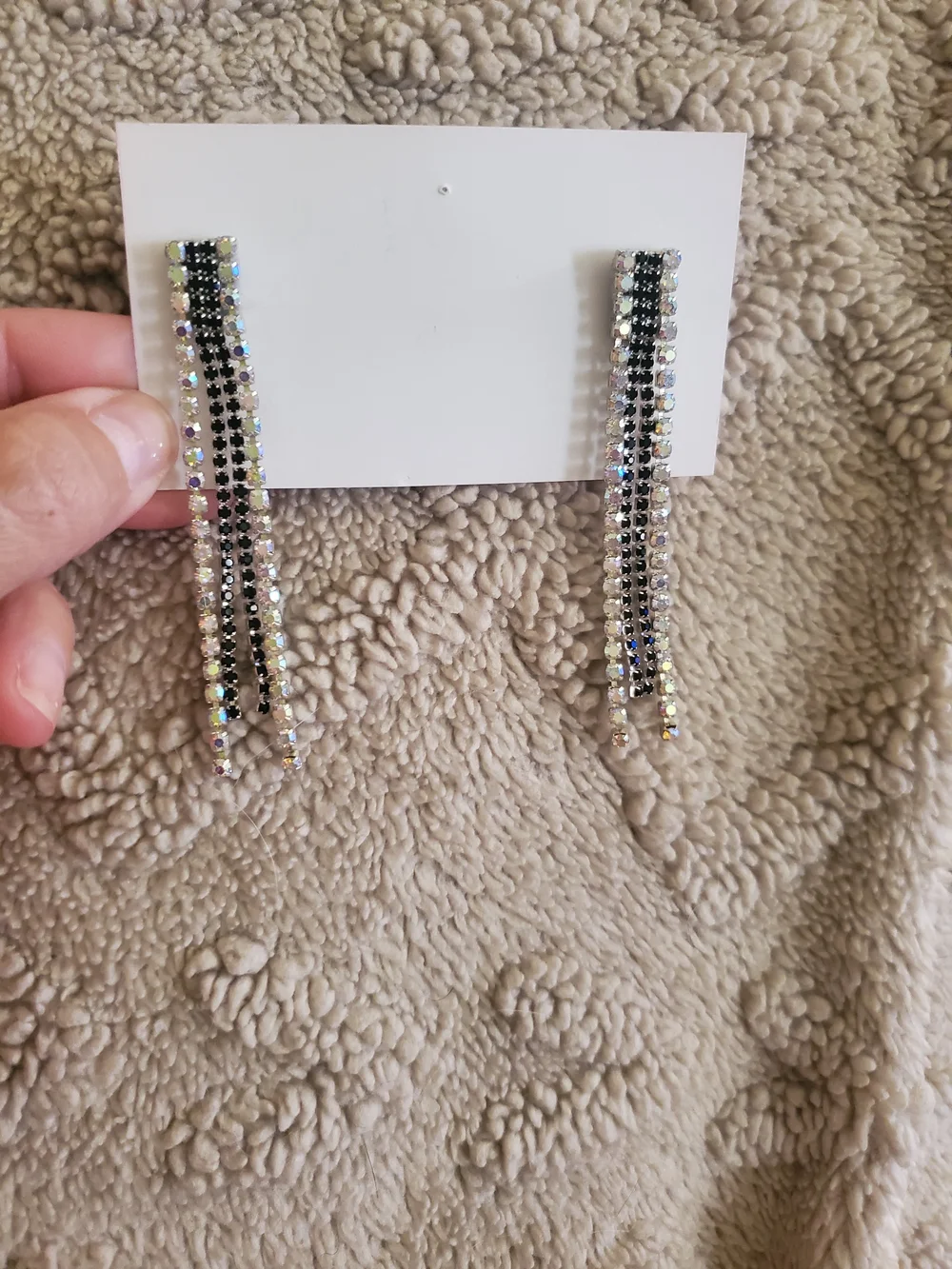 Beaded & Rhinestone Statement Earring Set Turquoise, Silver, Multicolor Set Of 5